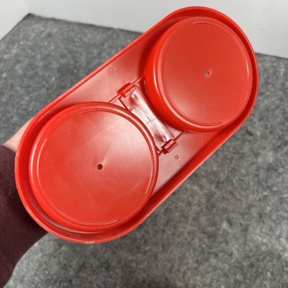 Vintage 1970’s Gemco Cream And Sugar Glass Set w/ Holder Spoon Christmas Trees - Picture 12 of 12